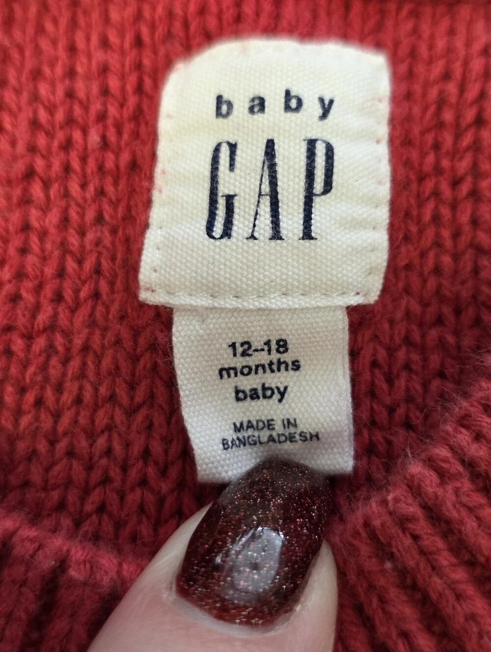 GAP Kids Red Cable-Knit Crew Sweater with Shoulder Buttons